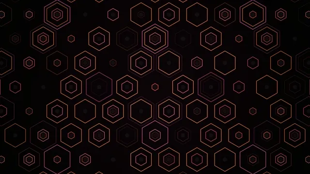 Golden Hexagon Network Animation 4K