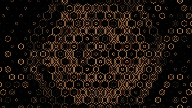 Golden Hexagon Network Animation - 4K Background