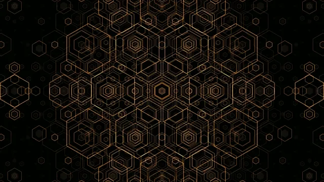 Golden Hexagon Network Pattern 4K Ultra HD