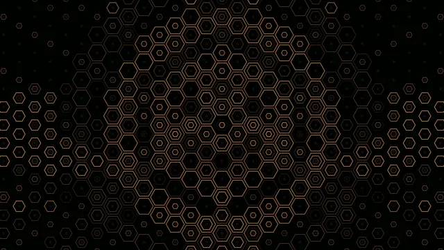 Golden Hexagon Pattern Abstract Motion Background