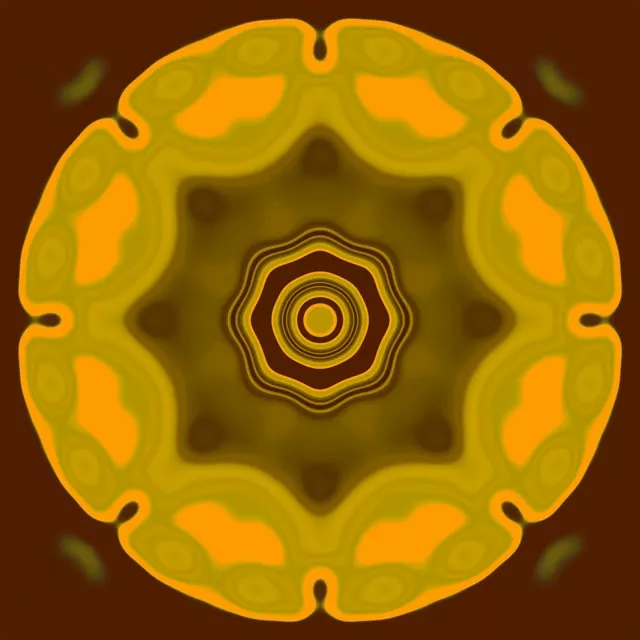 Golden Mandala Neon Tunnel Screensaver 1:1 Square 60fps VJ Loop