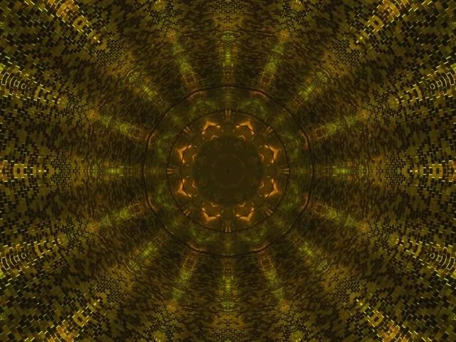 Túnel de Neón Mosaico Dorado 4:3 Clásico 60fps Salvapantallas Vj Loop