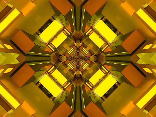 Zelta Neon Tunelis 4:3 Classic 60fps Ekrānsaudzētājs PC Laptop VJ Loop