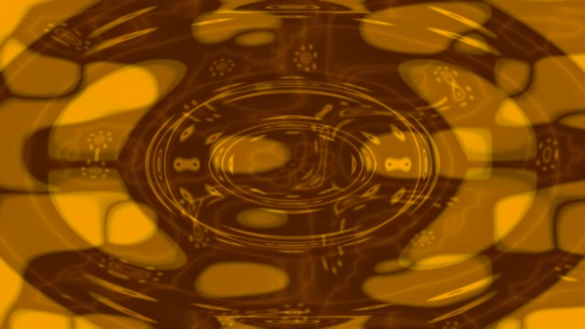 Golden Neon Tunnel 60fps with Glowing Oval Shapes and Hypnotic Concentric Rings