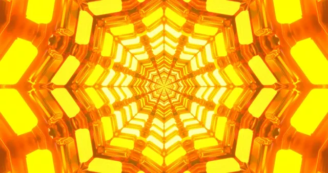 Golden Neon Tunnel Animació 4K UHD 60FPS Screensaver Windows Laptop