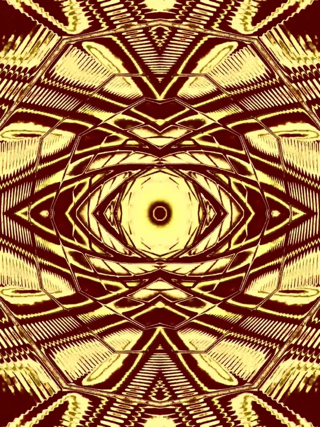 Gyllent Neon Tunnel Øye Skjermsparer VJ Loop 3:4 iPad Portrett 60fps