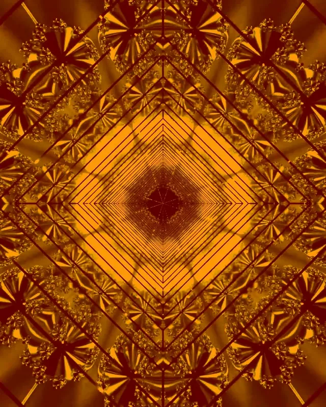 Túnel Neón Dorado Fractal 60fps Salvapantallas 4:5 Instagram Vj Loop