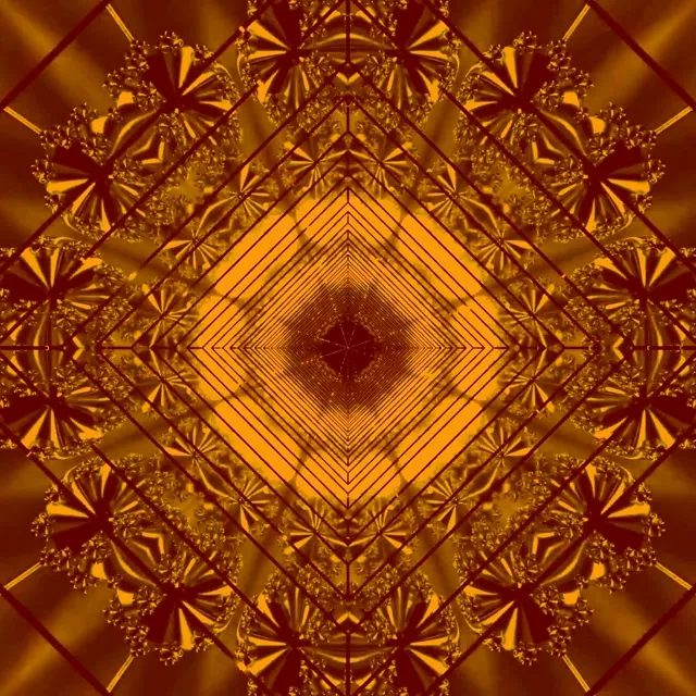 Auksinis Neoninės Šviesos Tunelis Fraktalas Ekrano Užsklanda 1:1 Square 60fps Vj Loop