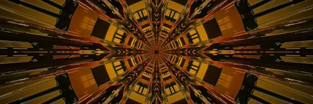 Neon Tunnel Kaleidoscope Star Burst 3:1 Triple Wide 60fps Screensaver Vj Loop
