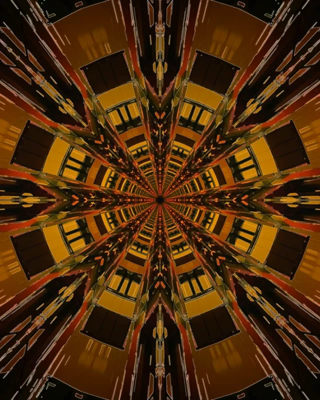 Neon Tunnel Kaleidoskop Stjerne Eksplosion VJ Loop 4:5 Instagram 60fps Pauseskærm