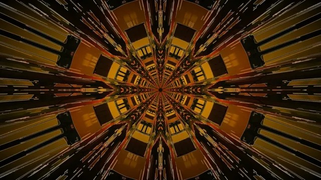 Gouden Neon Tunnel Kaleidoscoop Schermbeveiliging 4K UHD 60fps VjLoops