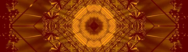 Terowongan Neon Emas Mandala Screensaver 32:9 Super Ultrawide 60fps VJ Loop