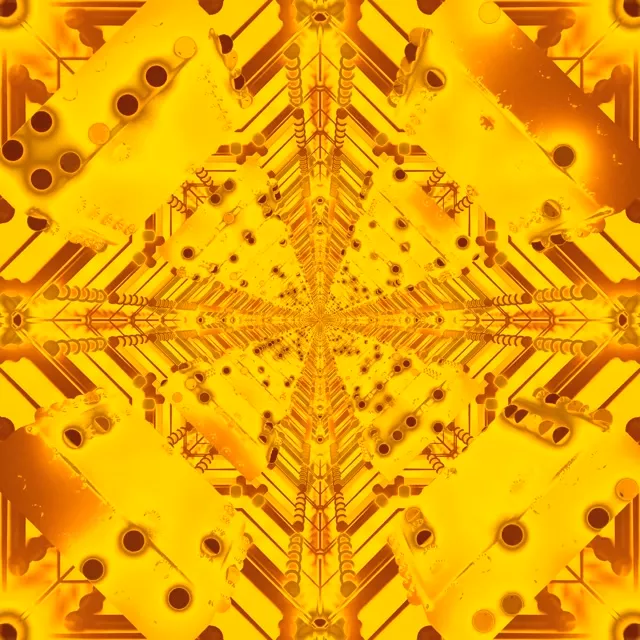 Golden Neon Tunnel Screensaver 1:1 Square 60fps VJ Loop PC Laptop