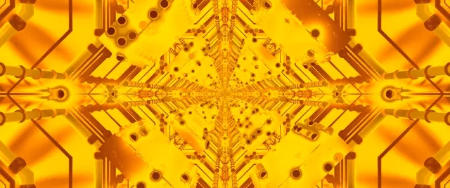 Golden تونل نئون Screensaver 2.39:1 Cinemascope 60fps VJ Loop