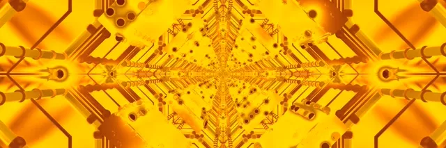 تونل نئون طلایی Screensaver 3:1 Triple Wide 60fps VJ Loop PC Laptop