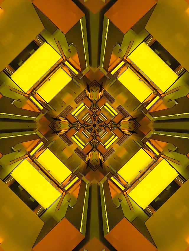 Altın Neon Tüneli Ekran Koruyucu 3:4 iPad Portrait 60fps VJ Loop