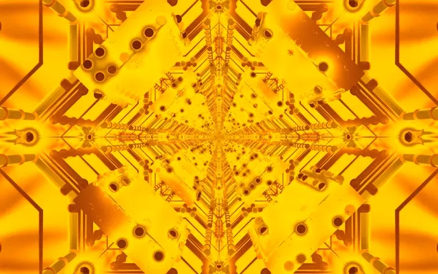 황금색 네온 터널 스크린세이버 60fps 16:10 맥북 | VJ Loop PC 노트북