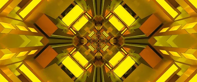 Goue Neon Tonnel Sluimerskerm 60fps 2.39:1 Cinemascope VJ Loop PC Skootrekenaar