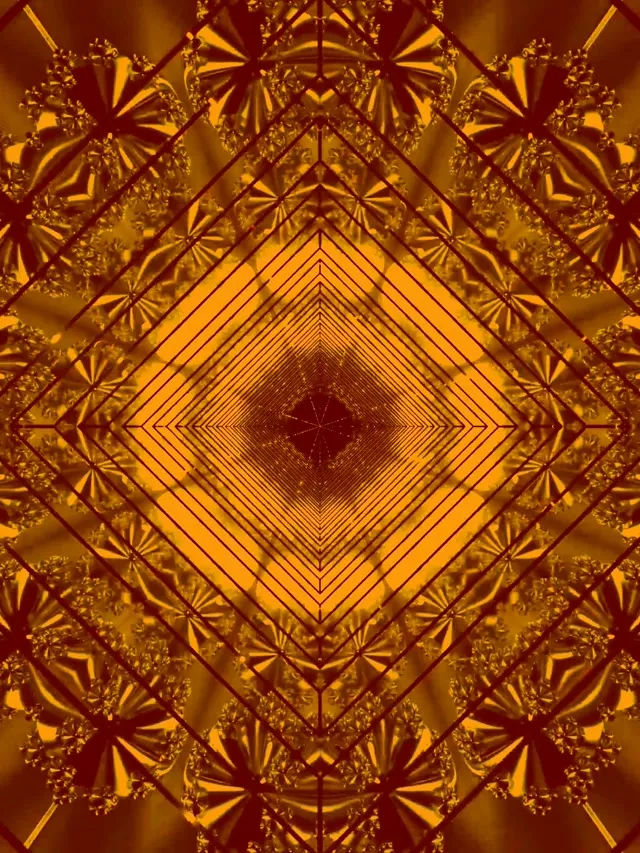 Altın Neon Tünel Ekran Koruyucu 60fps 3:4 iPad Portrait Vj Loop