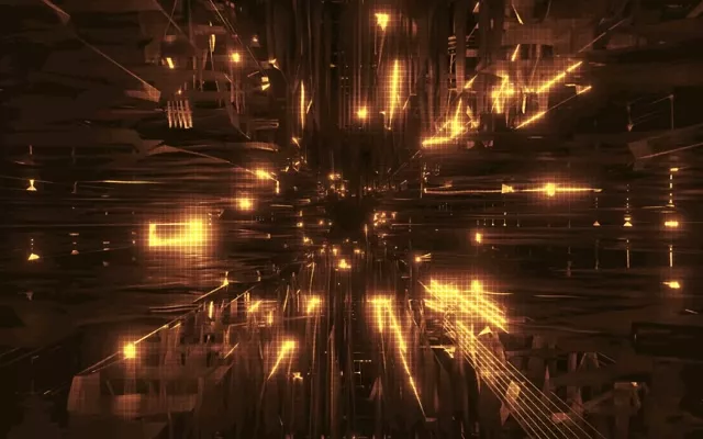 Golden Light Streaks Neon Tunnel VJLoops 16:10 MacBook 60fps Screensaver