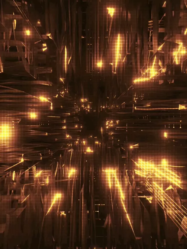 نفق ضوء ذهبي VJ Loop 3:4 iPad بورتريه 60fps شاشة توقف نيون