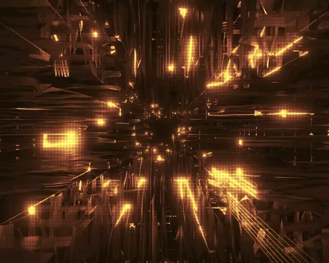 5:4 Industrial Neon Tunnel 60fps Screensaver VJLoops Golden Light Burst