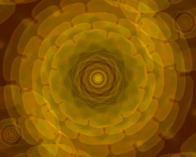 গোল্ডেন স্পাইরাল নিয়ন টানেল 5:4 ইন্ডাস্ট্রিয়াল 60fps VJLoops স্ক্রীনসেভার