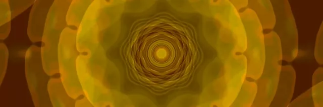 Golden Spiraling Vortex Neon Tunnel 3:1 Triple Wide 60fps VJ Loop Screensaver
