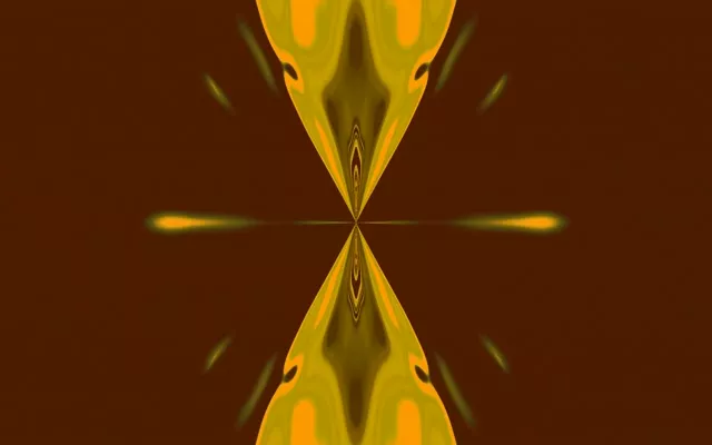 Golden Symmetrical Neon Tunnel 16:10 MacBook 60fps Screensaver VJ Loop