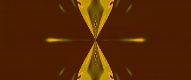 Terowongan Neon Pusaran Simetris Emas VJ Loop 2.39:1 Cinemascope 60fps Screensaver