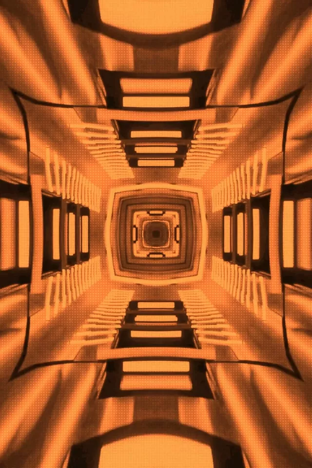 Neona Tunelis Oranžs Kaleidoskops VJ Loop 2:3 Photo Portrait 60fps Ekrānsaudzētājs