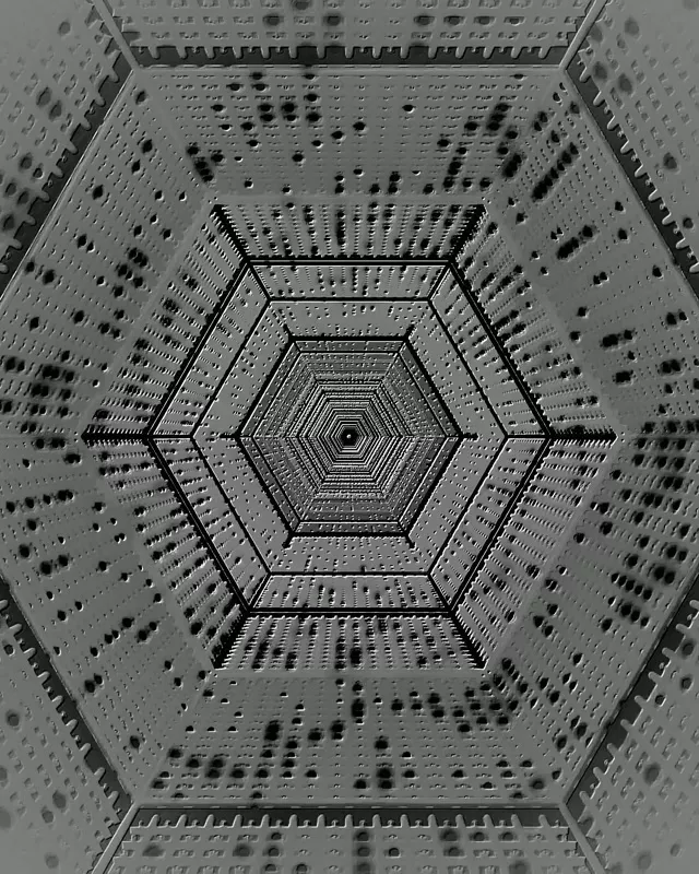 Tunel Neon Hex Gri Screensaver 60fps 4:5 Instagram VJ Loop