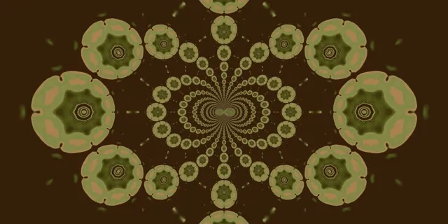 Neonový tunel mandala kaleidoskop 2:1 Univisium 60fps spořič VJ Loop