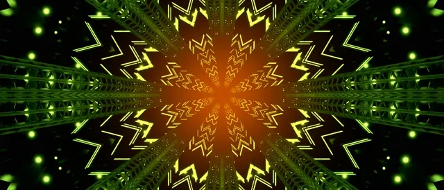 Neon Tunnel Kaleidoscope Burst VJ Loop 21:9 Ultrawide 60fps Screensaver