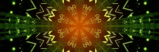 อุโมงค์นีออน Kaleidoscope Burst VJ Loop 3:1 Triple Wide 60fps Screensaver