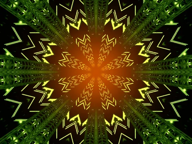 Terowong Neon Letupan Bintang Kaleidoskop VJLoops 4:3 Klasik 60fps Penyelamat Skrin