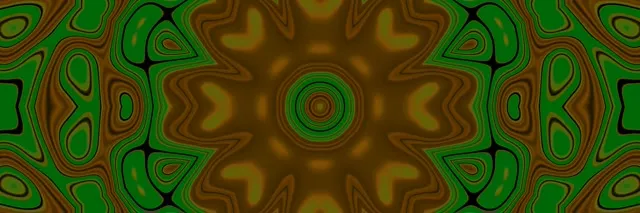 Hầm Neon Xanh Vàng Mandala VJLoops 3:1 Triple Wide 60fps Screensaver