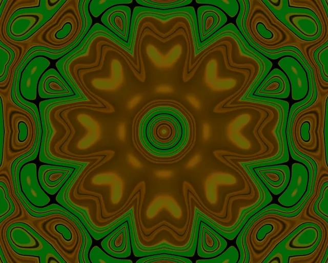 Neon Tunel Zeleni Zupčanik Mandala VJ Loop 5:4 industrial 60fps čuvar ekrana