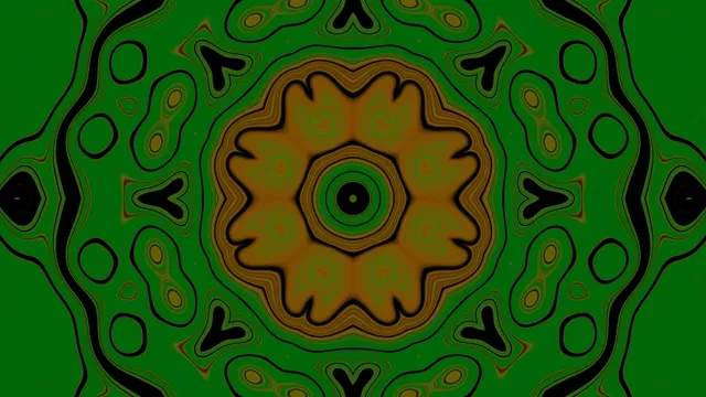 نفق نيون أخضر ذهبي ماندالا 4K UHD 60fps حافظة الشاشة VJ Loop