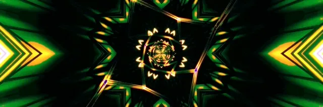 Terowong Neon Kaleidoskop Ledakan Bintang 3:1 Triple Wide 60fps Screensaver VJLoops