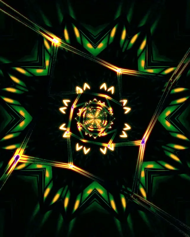 Túnel de Neón Caleidoscopio Explosión Estrela 60fps Vj Loop 4:5 Instagram Protector de Pantalla