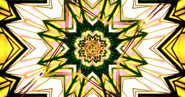 Green Gold Star Neon Tunnel 4k uhd 60fps screensaver Vj visual