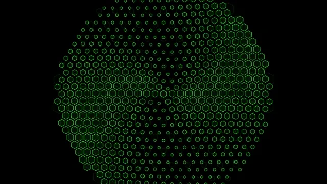 Green Hexagon Grid Pattern 4K Digital Animation
