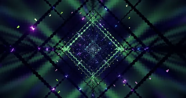 Green Neon Diamond Tunnel | Psychedelic VJ Loop Screensaver 4K 60fps