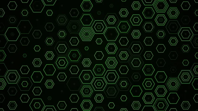 Green Neon Hexagon Pattern Abstract Background