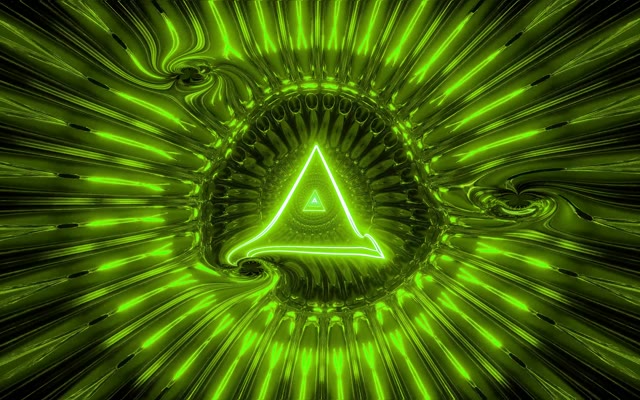 Zaļš Neon trijstūris tunelis 16:10 Macbook 60fps VJ Loop ekrānsaudzētājs