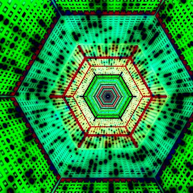 Túnel de Neó Vòrtex Hexàgon VJ Loop 1:1 Quadrat 60fps Estalvi de Pantalla