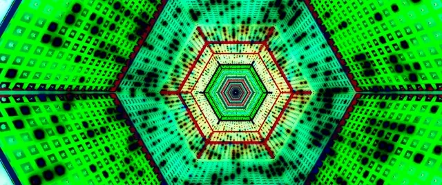 Neon Tunnel Hexagon Vortex VJ Loop 2.39:1 Cinemascope 60fps Screensaver หกเหลี่ยม