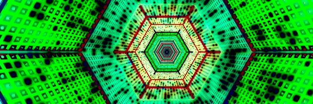 Neonowy Tunel Sześciokąt Wir VJ Loop 3:1 Potrójnie Szeroki 60fps Wygaszacz Ekranu