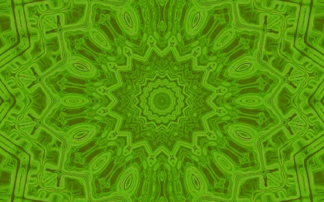 Vj loop Neon Tunnel Green Mandala Star 16:10 macbook 60fps Screensaver
